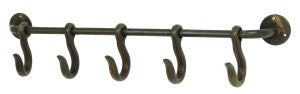 Farmhouse Antique Brown - Coat Rack with Four Hooks