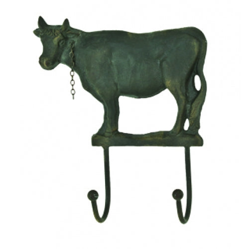 Cow Hook - Double Hook - Antique Brown-Green Patina