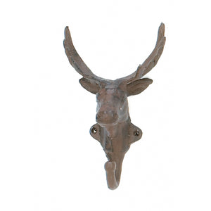 Deer Head Hook - Single Hook - Antique Brown