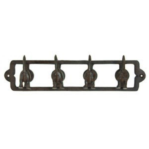 Dog Tail Hook - Four Hooks - Antique Brown