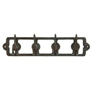 Dog Tail Hook - Four Hooks - Antique Brown