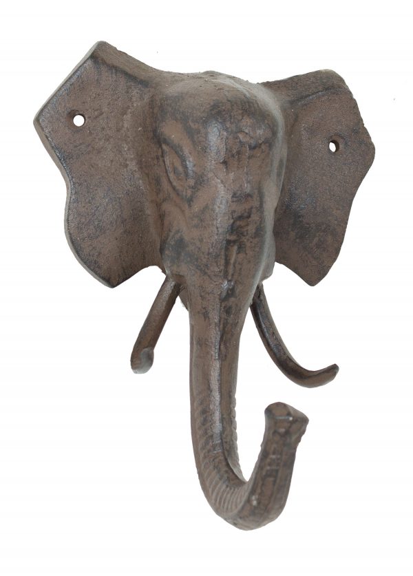 Large Elephant Wall Hook - Wall Decor - Antique Brown