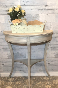 Light Gray Half-Moon Table