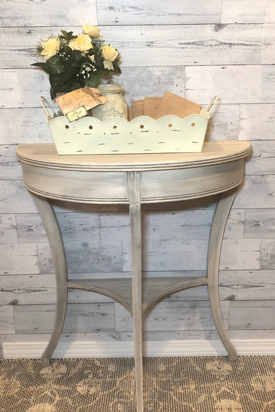 Light Gray Half-Moon Table
