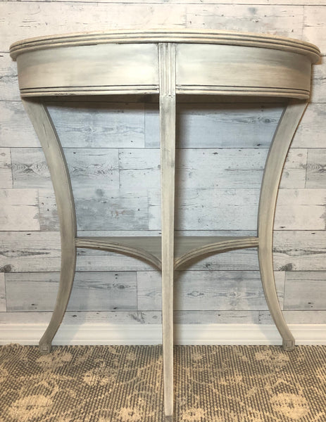 Light Gray Half-Moon Table