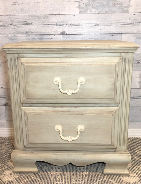 One-Of-A-Kind - Shabby Chic - Antique Green - Bedside Table