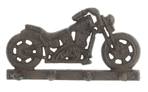 Motorcycle Key Rack - Four Hooks - Antique Brown