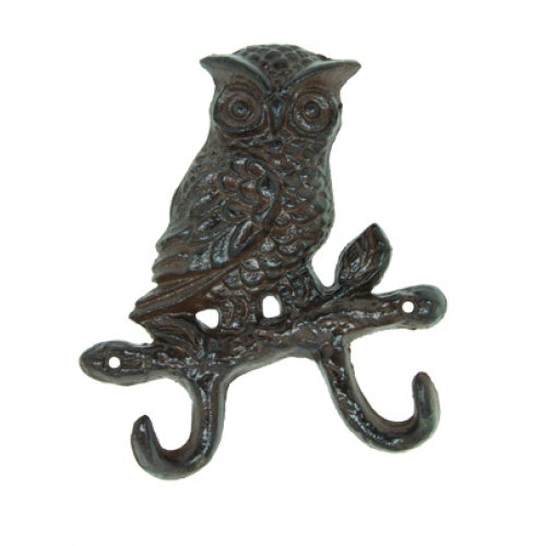 Owl Hook - Double Hook - Antique Brown