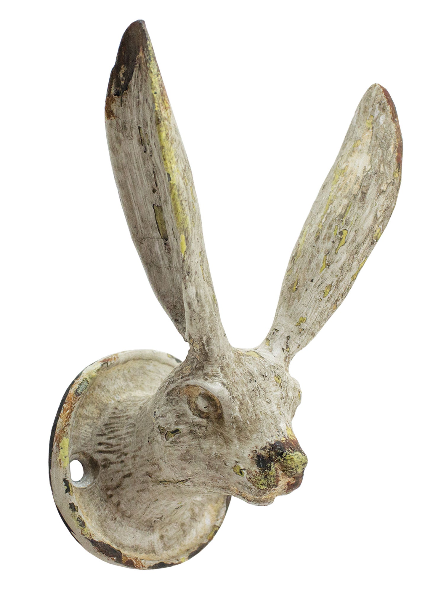 Rabbit Ear Hook - Pewter - Antique White