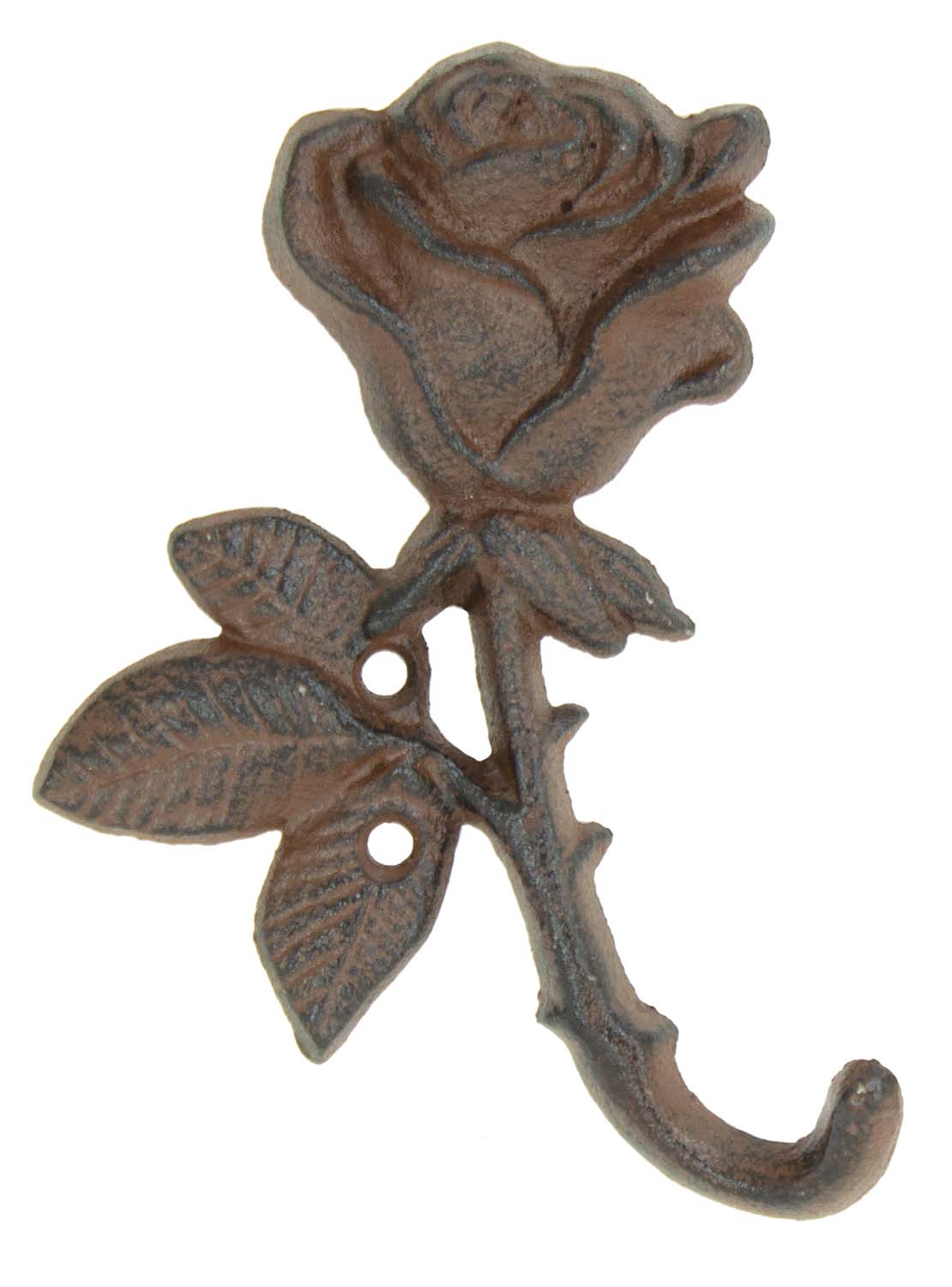 Rose Hook - Single Hook - Antique Brown
