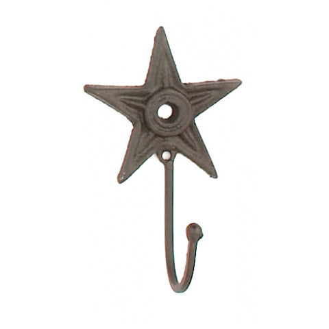 Small Western Star - Single Hook - Antique Brown