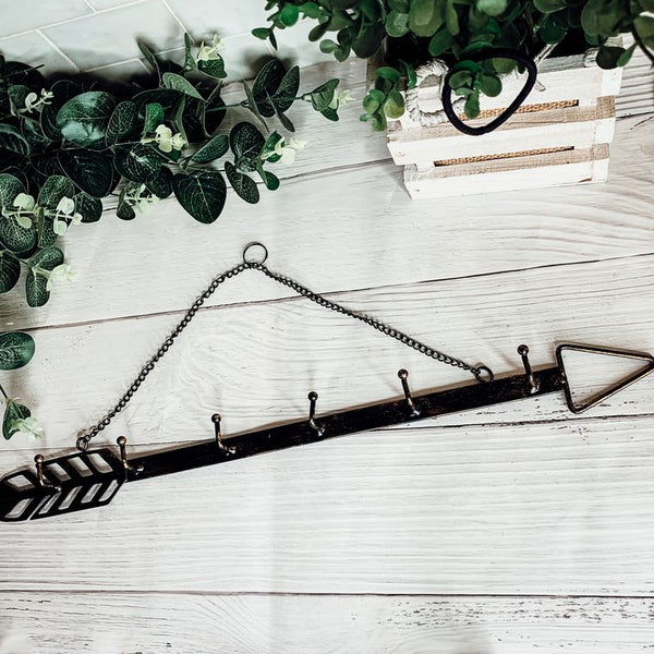 Arrow Wall Hanger, Metal Arrow Hanging Hooks for Keys, Hats, Coats or other Items