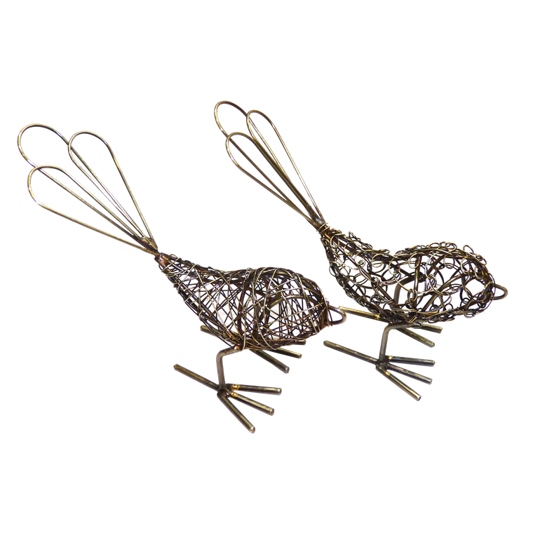Mini Antique Wire Birds - Set of 2