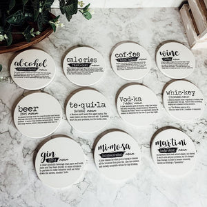 Funny Wine Definition | Handmade Ceramic Coaster