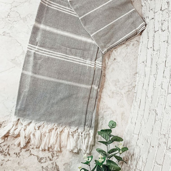 Peshtemal Towels Handmade, Gray Diamond, Oversized Beach & Decorative Towels - Artisan Made
