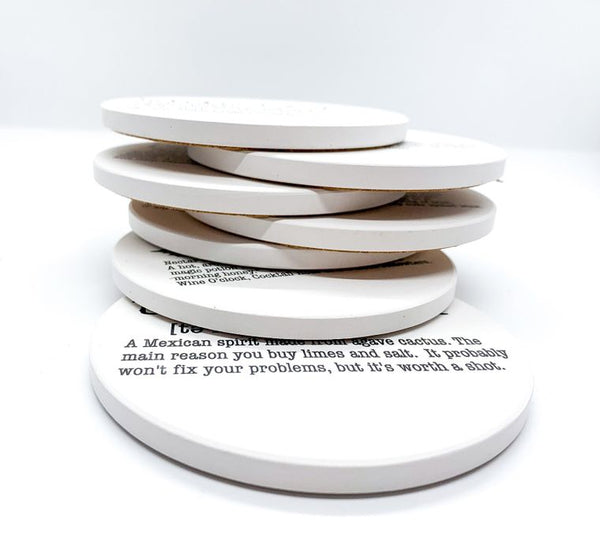 Funny Wine Definition | Handmade Ceramic Coaster