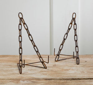 Two-Tone Rustic Brown Chain Metal Easels