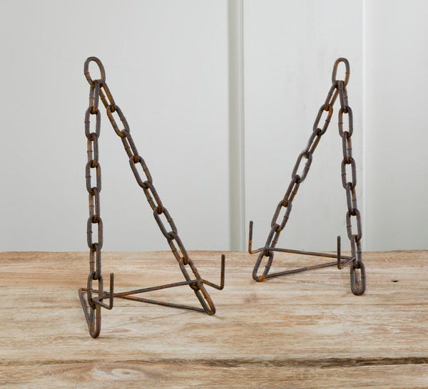 Two-Tone Rustic Brown Chain Metal Easels
