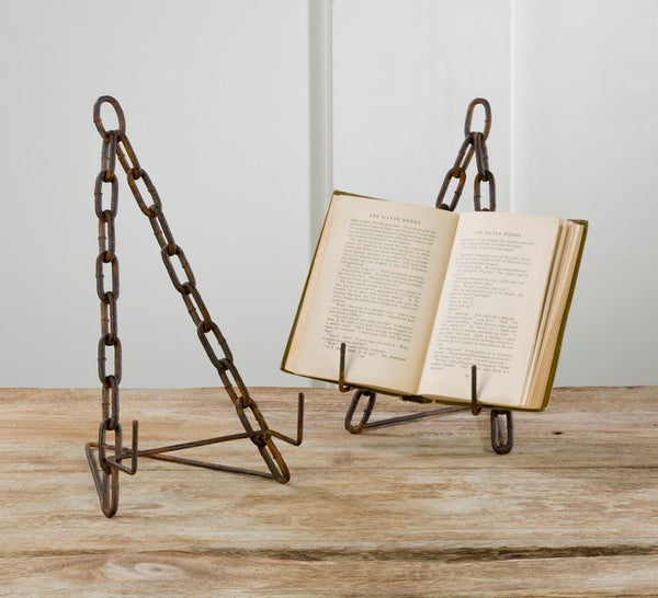 Two-Tone Rustic Brown Chain Metal Easels