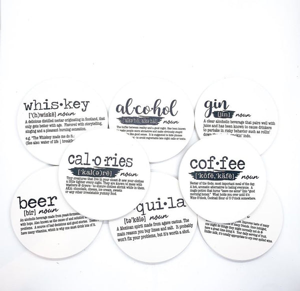 Funny Wine Definition | Handmade Ceramic Coaster