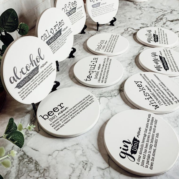 Funny Wine Definition | Handmade Ceramic Coaster